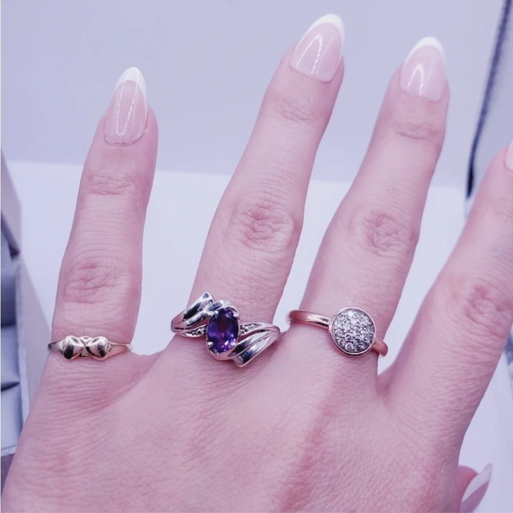 Genuine Oval Purple Amethyst 925 Sterling Silver Design Ring
